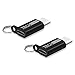 TechMatte USB-C to Micro USB Adapter Convert Connector [w/Keychain Hole] for Galaxy S9, S9 Plus, S8, S8 Plus, HTC 10, LG G5, Nexus 6P with 56K Resistor; Approved to Meet USB-C Standard (2-Pack, Black)