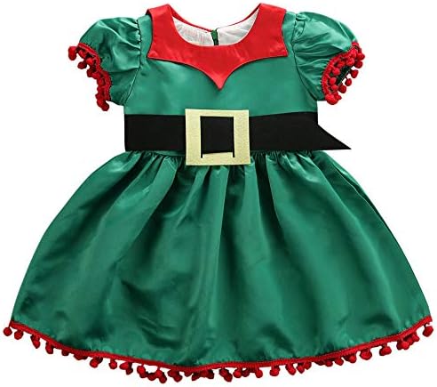Luyuedexye Sweet Toddler Baby Girl Christmas Costume Dress Santa Claus Xmas Skirt Outfit Clothes with Belt