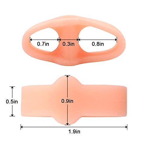 Skyfoot’s Toe Separator for Bunion with 2 Loops - Toe Spreader Gel Toe Corrector Pack of 6 (Beige)