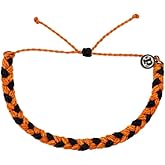 Pura Vida Bracelet Braided Stackable Bracelet for Women, One Size, Black/Orange