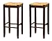Bar Stool, 29-Inch Rush Seat Walnut Finish Set of 2