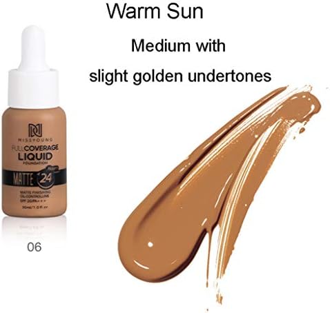 Liquid Foundation 30ml, New Matte Oil Control Concealer Liquid Foundation, Soft Matte and Long Wear (30ML, F)