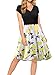 Mulysaa Womens Vintage V Neck Cap Sleeve Floral Print Patchwork Casual Swing Dress with Pockets