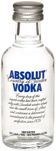 Absolut Blue vodka 12x 50ml miniature pack (7312040017058)