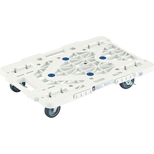 TRUSCO(トラスコ) 平台車 軽量 ルートバンメッシュタイプ 370×500荷重100kg 連結・スタッキング可能 4輪 オール自在 ストッパー付 白 MPK-500JS-W商品画像