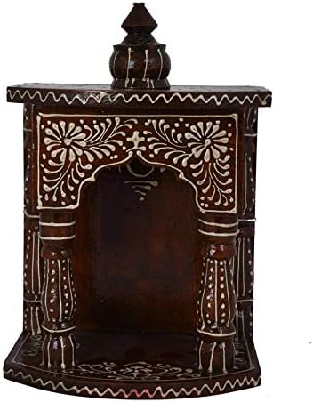Wooden Embossed Temple Pooja Mandir Indian Art Wooden Craft Home Temple