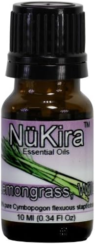Lemongrass, Wild Essential Oil (Cymbopogon flexuous stapf/citratus) Therapeutic Grade By NuKira (10 Ml)