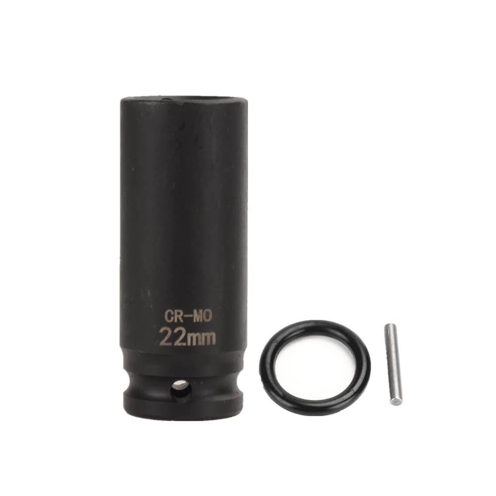 FLZOSPER 1/2 Inch Drive x 22 mm Deep 6-Point Impact Socket，CR-MO