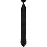 Sucrain Clip on Ties for Men Premium Black Tie Pretied Necktie 20 Inches for Wedding Office Graduation School Uniforms