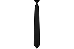 Sucrain Clip on Ties for Men Premium Black Tie Pretied Necktie 20 Inches for Wedding Office Graduation School Uniforms