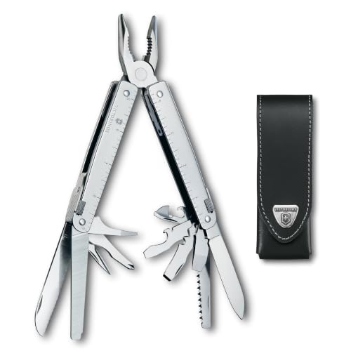 Victorinox Multifunktionstool, SwissTool, Taschen-Werkzeug, 26 Funktionen, Kombi-Spitzzange, Feststellklinge