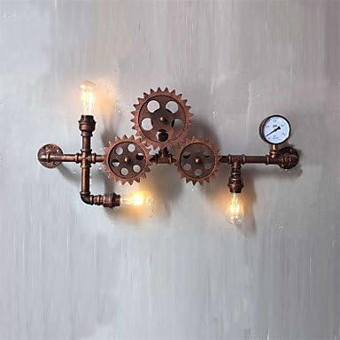 XUEXIN light Vintage Industrial Pipe Wall Lights Wood Gear Shape Creative turnable Lights Restaurant Cafe Bar Decoration lighting , 110-120v