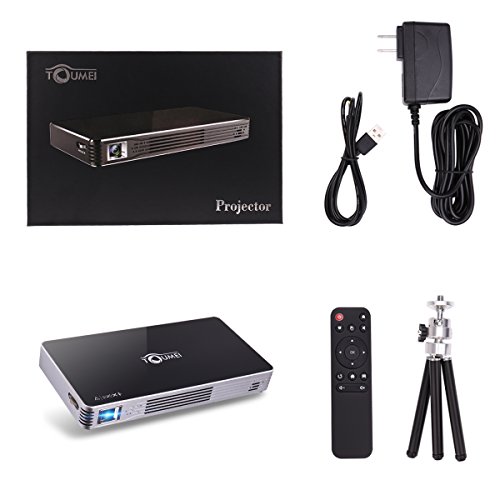 Projector,HD Mini Projector,Portable Pico DLP Projector Max 120 inch,Support 1080P/Wifi/Bluetooth/HDMI/USB/TF Card/Audio for iPhone,Android,Laptop,Computer by TOUMEI