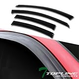 Topline Autopart Sun/Rain/Wind Guard Smoke Tint Shade Deflector Window Visors 4P 11-14 Chevy Cruze