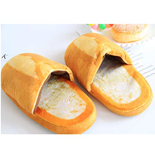 MVPSALE Bread Slipper Soft Sole Non Slip House Shoes Plush Cotton Shoes Adult Autumn Winter Slippers Warm Home Shoes Look Bread Bun Plush Cotton Shoes (Yellow, M) - Thumbnail 3