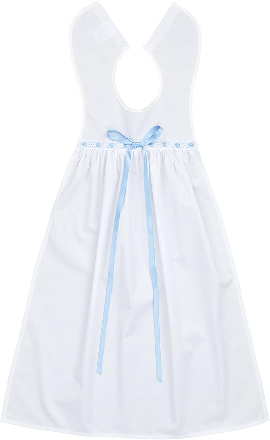 Bateo Design White Cotton Christening Topper with Drawstring Lace and Satin Ribbon - Perfect for Boys and Girls Unisex Christening Cape, White, One Size