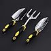 Dorathye Garden Tool Set, 3 Piece Heavy Duty Cast-Aluminum Heads Gardening Kit with Soft Rubberized Non-Slip Handle – Trowel,Transplant Trowel and Cultivator Hand Rake – Garden Gifts for Parentsthumb 1