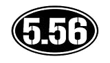 x2 BLACK Oval 5.56 Sticker 556 nato ar-15 military 5