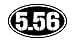 x2 BLACK Oval 5.56 Sticker 556 nato ar-15 military 5