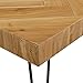 P PURLOVE Modern Wood Coffee Table, Easy Assembly Coffee Table for Living Room w/Chevron Pattern & Metal Hairpin Legs, Glossy Finished Rectangular Side Table