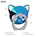 PZOZ Phone Ring Grip Metal Universal Smartphone Dock Car Mount/Stand/Holder/Kickstand for iPhone 7 6 Plus--Cat (Blue Black)
