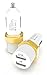 Foxx 3.1A Dual USB Super Fast Car Charger, 2 Port Intelligent Output for Charging Apple and Android Devices (White)