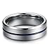 Tungary Jewelry 8mm Mens Tungsten Carbide Wedding Band Engagement Groove Blue Line High Polish Size 7-14