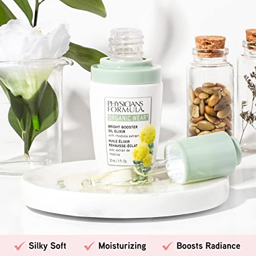 PHYSICIANS FORMULA ORGANIC WEAR ALL NATURAL BRIGHT BOOSTER OIL ELIXIR | DERMATOLOGIST TESTED, CLINICIALLY TESTED