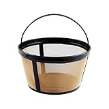 Basket Coffee Filter,Permanent Basket-Style Reusable 8-12 Cup Gold Tone Coffee Filter designed fits Mr. Coffee Makers and Brewers by GLLEEN