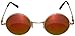 Round Sunglasses Red Mirrored Lens Gold Metal Frame