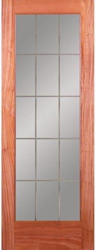 15 Lite Illusions Woodgrain 1 Lite Unfinished Mahogany Interior Door Slab