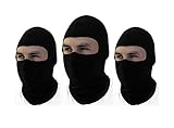 3 Pack -Thin Cotton Spandex Motorcycle Balaclava Face Mask, Premium Quality, Helmet Liner, Ski Mask, Dust Mask, Black Tactical Balaclava