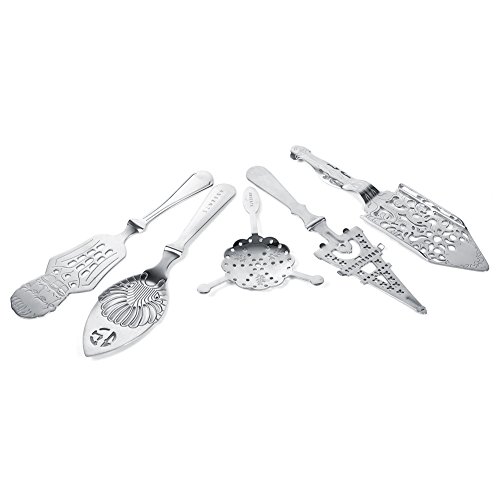 SoarUp 304 Stainless Steel Absinthe Spoon Unique Design Cocktail Bar Glass Cup Drinking Filter Wormwood Spoon (#4)