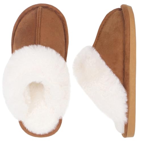 Kids Slippers Girls Boys Memory Foam Soft Plush Warm House Shoes Anti-Slip Fluffy Fur Indoor/Outdoor Slippers