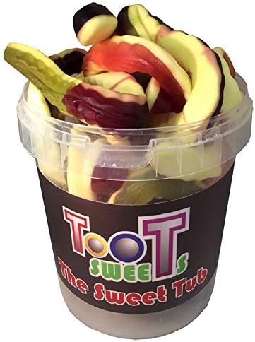The Sweet Tub Giant Yellow Bellies Snakes Sweets Gift Tub 900g