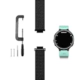 C2D JOY Compatible with Garmin Forerunner 220/230/235/620/630/735XT Replacement Bands GPS Smart Watch Sport Loop Band Nylon Weave with an Easily Adjustable Hook&Loop Fastener - Black, Regular