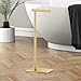 Gatco 1431B, Modern Rectangle Base Freestanding Toilet Paper Holder, 22.25”, Brushed Brass/Free Standing Toilet Tissue Holder Stand with Weighted Base