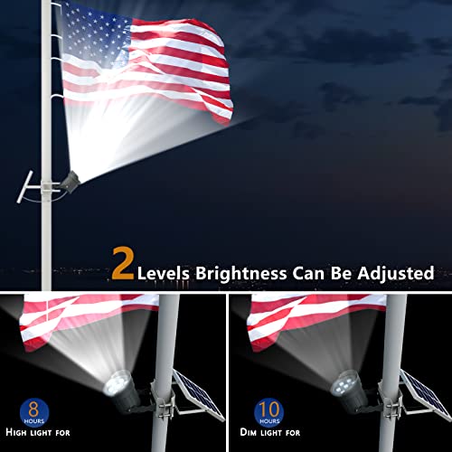 Flag Pole Light Solar Powered, Gefolly Solar Flag Pole Light 100 Flag