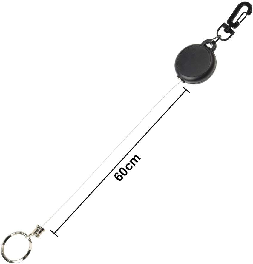 TUPARKA 10 Pcs Heavy Duty Retractable Key Chain Badge Reel Clips with 60cm/ 23.6 Inches Steel Wire Rope,Black - Image 5