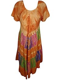 Selena Womens Sundress Tie- Dye Flare Loose Fit A-Line Resortwear Swing Dresses Cover up S/M