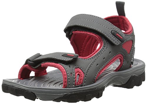 Northside Riverside II Fisherman Sandal (Infant/Toddler/Little Kid), Gray/Red, 4 M US Big Kid