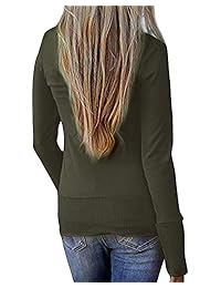 Tooklanet - Jersey de punto para mujer, manga larga, de punto suave, casual, con botones