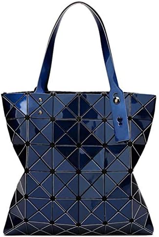 Katoony Womens PU Leather Geometric Diamond Lattice Shoulder Handbag Tote Bag Top Handle Bag Satchel