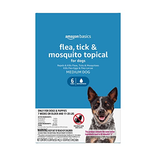 Amazon Basics Flea, Tick & Mosquito Topical Treatment for Medium Dogs