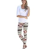 Lookatool® Women's Cotton Skinny Geometric Print Stretchy Pants Leggings (L)