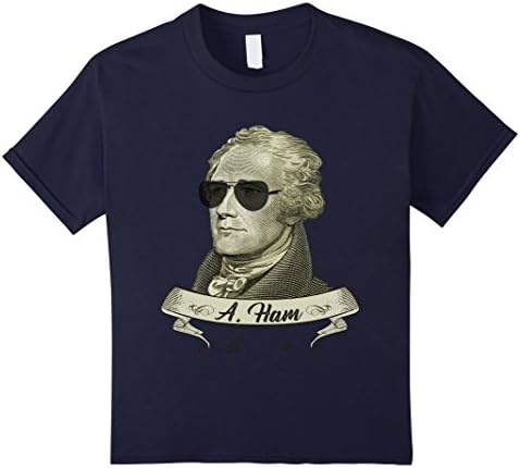 Kids Cool Sunglasses T-shirt - Funny Hamilton Tee 6 Navy