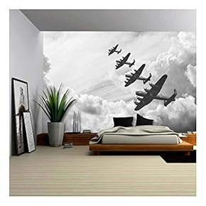 Black and White Retro Image of Lancaster Bombers...