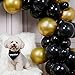 PartyWoo Gold and Black Balloons, 60 pcs of Black Balloons, Gold Metallic Balloons for Black Gold Party Decorations, Hip Hop Party Decorations, Hollywood Party Decorations, Disco Party Decorations