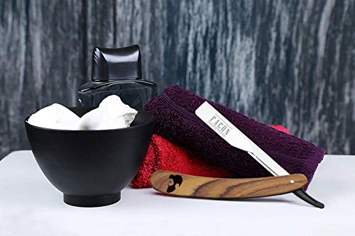 Free Blades + FacÃ³n Professional Wooden Straight Edge Barber Razor - Salon Quality Cut Throat Shavette