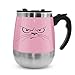 LEADNOVO Update Self Stirring Mug Auto Self Mixing Stainless Steel Cup for Bulletproof/Keto Coffee/Tea/Hot Chocolate/Milk/Cocoa Protein Shaker Mug for Office/Kitchen/Travel/Home Life (Pink)